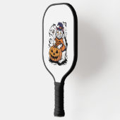 Snowshoe Cat Cute Halloween Witch Pumpkin Pickleball Paddle (Links)