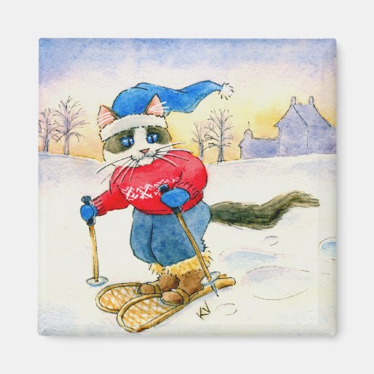 Snowshoe Cat Magnet Magneet (Voorkant)