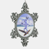 Snowshoe Hare Tin Sneeuwvlok Ornament (Links)