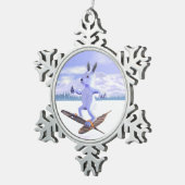 Snowshoe Hare Tin Sneeuwvlok Ornament (Rechts)