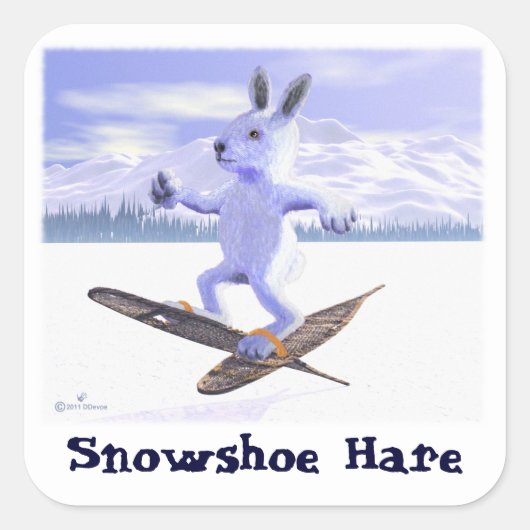 Snowshoe Hare Vierkante Sticker (Voorkant)