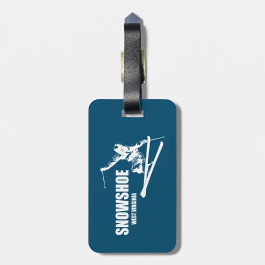Snowshoe Mountain West Virginia Skier Bagagelabel (Achterkant verticaal)