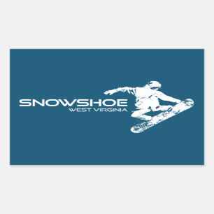 Snowshoe Mountain West Virginia Snowboarder Rechthoekige Sticker