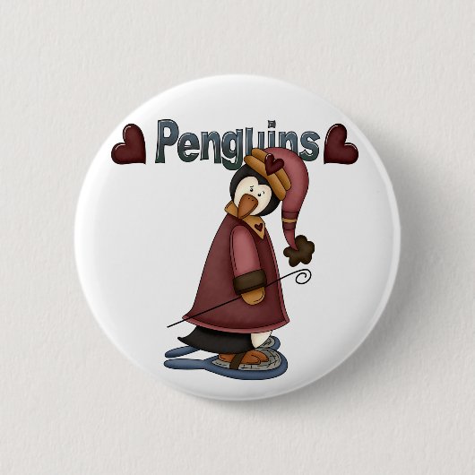 Snowshoe Penguin T-shirts en cadeautjes Ronde Button 5,7 Cm (Voorkant)