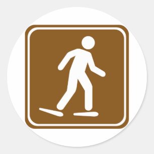 Snowshoe Trail Snelweg bord Ronde Sticker