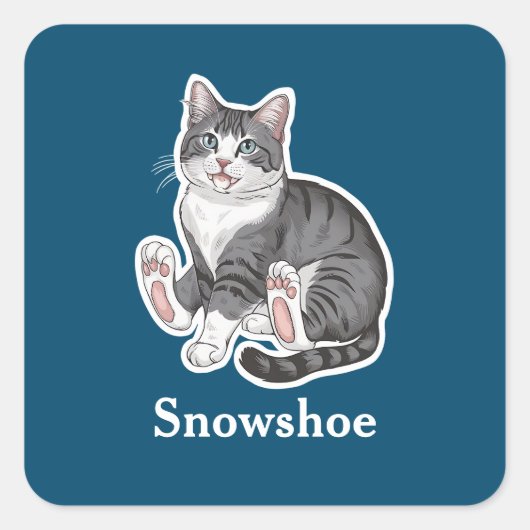 Snowshoe Vierkante Sticker (Voorkant)
