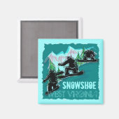 Snowshoe Virginie-Occidentale Aimant turquoise sno (Recto/Verso)