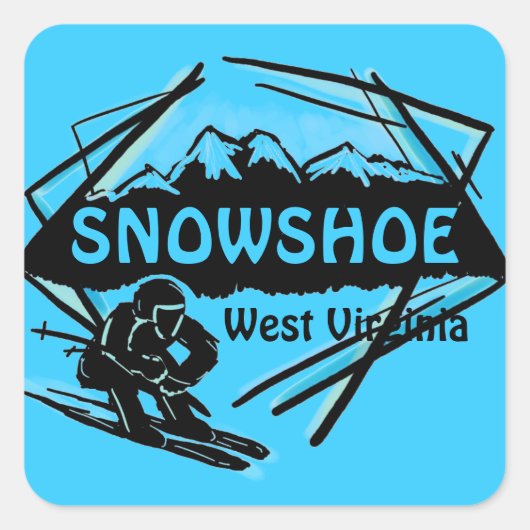 Snowshoe West Virginia bleu logo autocollants (Devant)