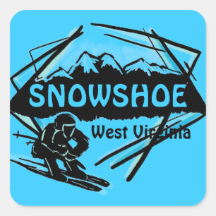Snowshoe West Virginia bleu logo autocollants