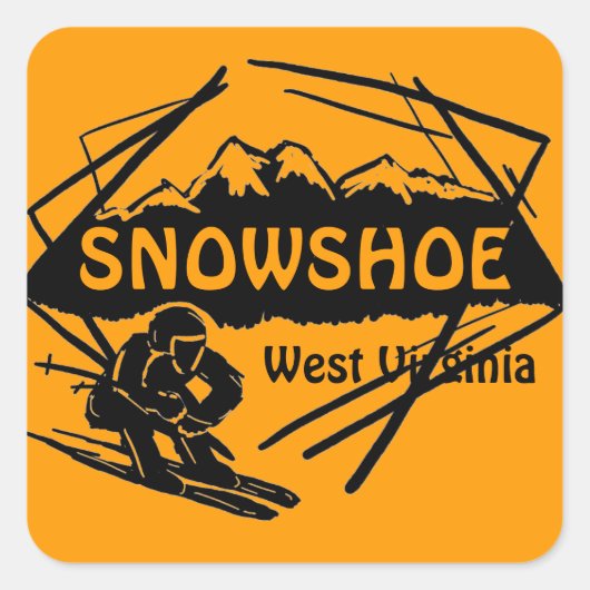 Snowshoe West Virginia orange logo autocollants (Devant)