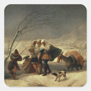 Snowstorm 1786-87 vierkante sticker