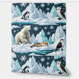 Snowy Adventure Polar Animal Peel and Stick Behang
