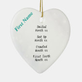 Snowy Baby's eerste kerstboomversiering Keramisch Ornament (Rechts)