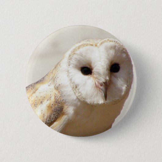 Snowy Barn Owl Pin Ronde Button 5,7 Cm (Voorkant)