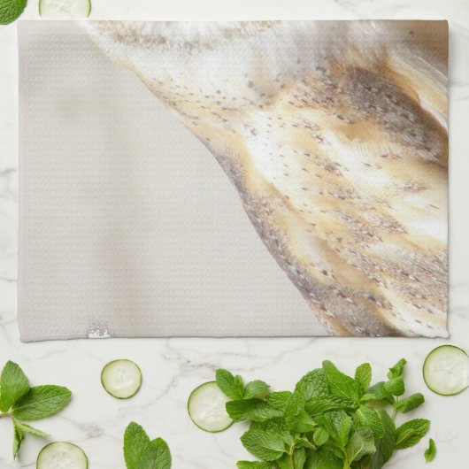 Snowy Barn Owl Towel Theedoek (Gevouwen)