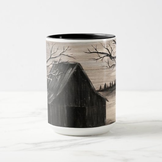 Snowy Barn Scene Mug (Centre)