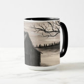 Snowy Barn Scene Mug (Devant droit)