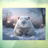 Snowy Beaver Window Cling Raamsticker (Vel 3)