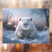 Snowy Beaver Window Cling Raamsticker (Vel 2)