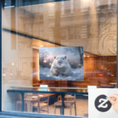 Snowy Beaver Window Cling Raamsticker (Cafe Raam)