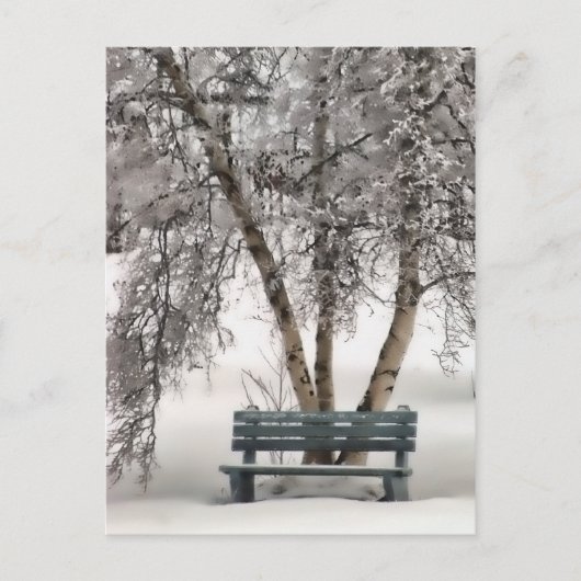 Snowy Bench Briefkaart (Voorkant)