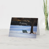 Snowy Bench-kerstKaart Feestdagen Kaart (Voorkant)