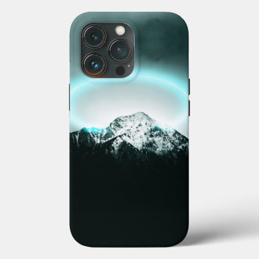 Snowy berg mysterieus blauw neonlicht Case-Mate iPhone case (Achterkant)