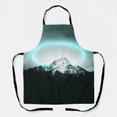 Snowy berg mysterieus blauw neonlicht schort (Voorkant)