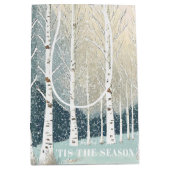 Snowy Berken Kerst Blauwgroen ID1003 Medium Cadeauzakje (Voorkant)