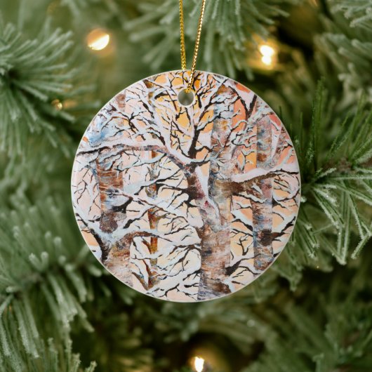 Snowy Birch Holiday Ornament (Boom)