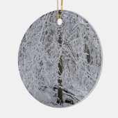 Snowy Birch Tree Canopy Keramisch Ornament (Links)