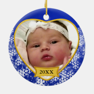 Snowy Blue Baby's: Kerstkeramische keramiek Keramisch Ornament