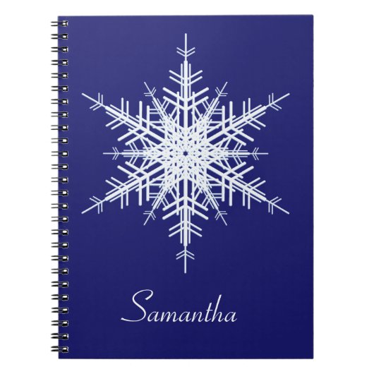 Snowy Blue Snowflake Notitieboek (Voorkant)