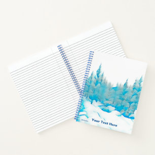 Snowy Blue Trees Notitieboek