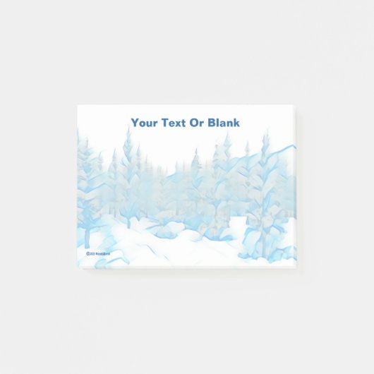 Snowy Blue Trees Post-it® Notes (Voorkant)