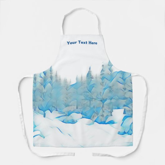 Snowy Blue Trees Schort (Voorkant)