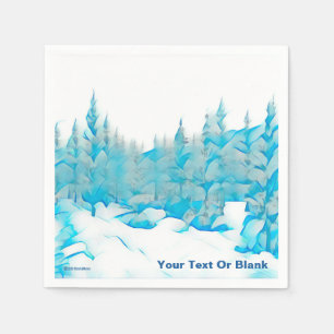 Snowy Blue Trees Servet