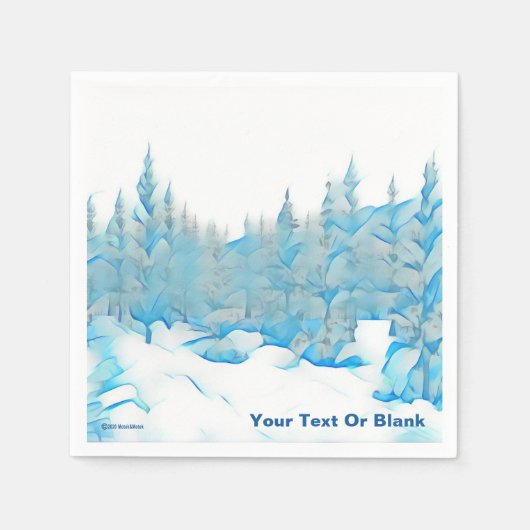 Snowy Blue Trees Servet (Voorkant)