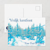 Snowy Blue Trees - Vrolijk scherf Briefkaart (Voorkant / Achterkant)