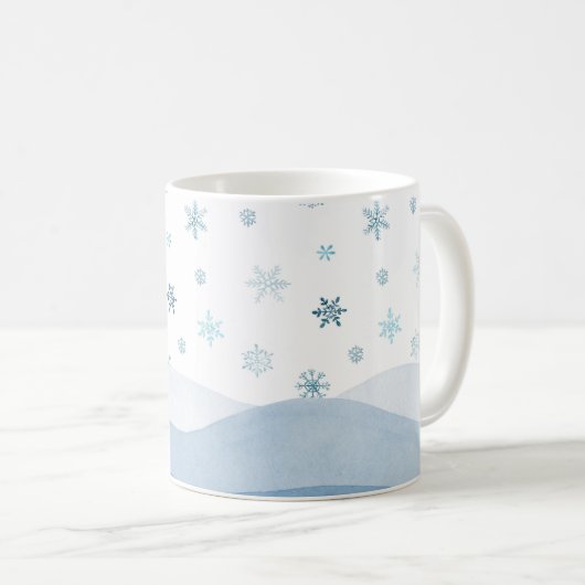 Snowy Blue Winter Landscape Mug (Devant droit)