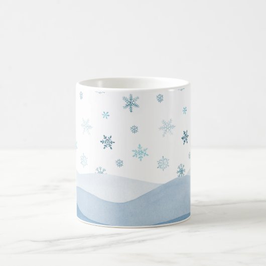 Snowy Blue Winter Landscape Mug (Centre)