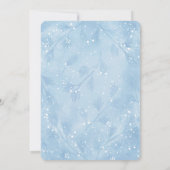 Snowy Blue Winter Wedding Save the Date Cards (Achterkant)