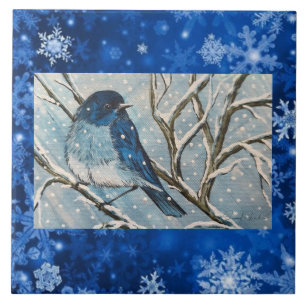 Snowy Bluebird Tegel Tegeltje