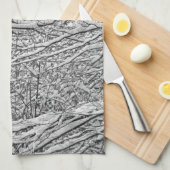 Snowy Branches Theedoek (Quarter Fold)