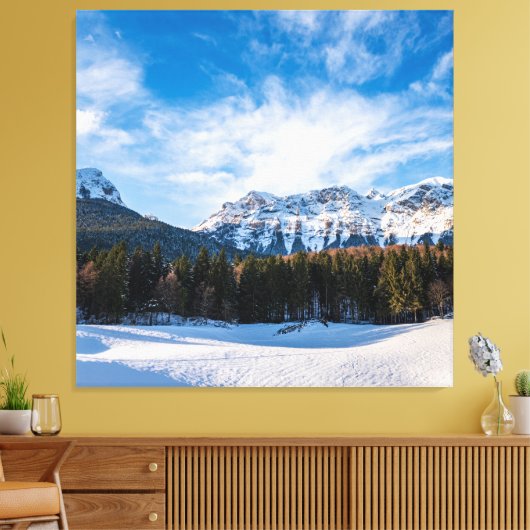 Snowy Brenta Dolomites - Alpen Canvas Afdruk (Insitu (Woonkamer))