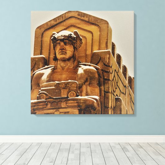 Snowy Bridge-beeld Canvas Afdruk (Insitu (Houten vloer))