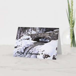 Snowy Bridge Feestdagen Kaart