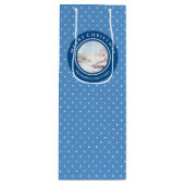 Snowy Bridge Waterverf Landschap Kerstmis Wijn Cadeautas (Voorkant)