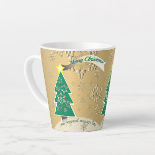 Snowy Bronze Arbre de Noël Scène Latte Mug