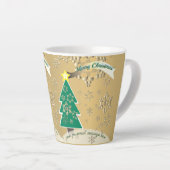 Snowy Bronze Arbre de Noël Scène Latte Mug (Angle droit)